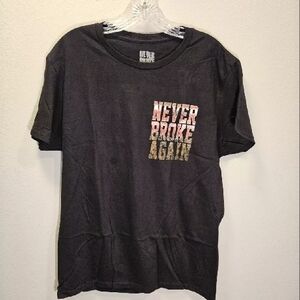 Never Broke Again Skull Graphic T-Shirt Size Medium